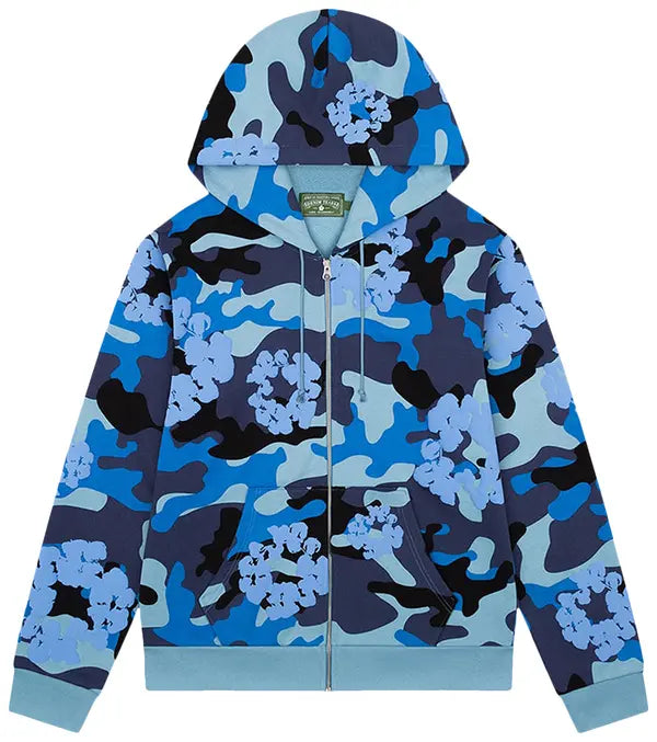 DENIM TEARS HOODIE BLUE CAMO