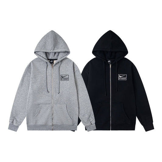 N1ke x Stusy Patch Zip Hoodie