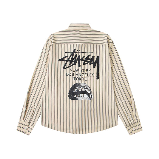 Stusy New York Los Angeles Tokyo Striped Shirt